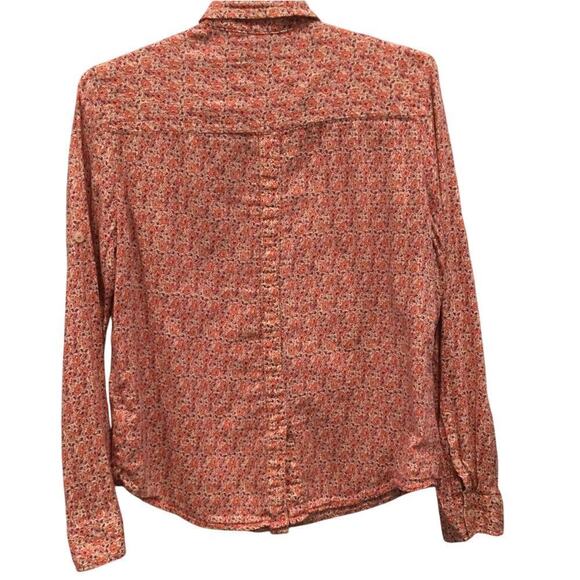Holding Horses Womens Button Up Shirt Size 4 Floral Anthropologie Pink Western - Picture 5 of 7